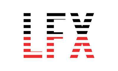 LFX three initial letter iconic line negative space minimal logo design vector template. monogram, abstract, wordmark, business, typography, minimalist, brand, company, flat, modern, unique, simple