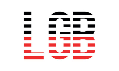 LGB three initial letter iconic line negative space minimal logo design vector template. monogram, abstract, wordmark, business, typography, minimalist, brand, company, flat, modern, unique, simple
