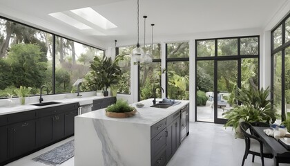black and white kitchen, elegant, luxury, home, interior design, modern, contemporary