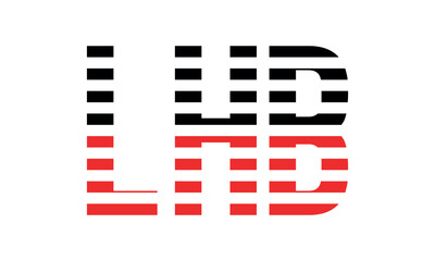 LHB three initial letter iconic line negative space minimal logo design vector template. monogram, abstract, wordmark, business, typography, minimalist, brand, company, flat, modern, unique, simple