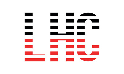 LHC three initial letter iconic line negative space minimal logo design vector template. monogram, abstract, wordmark, business, typography, minimalist, brand, company, flat, modern, unique, simple