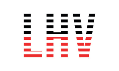 LHV three initial letter iconic line negative space minimal logo design vector template. monogram, abstract, wordmark, business, typography, minimalist, brand, company, flat, modern, unique, simple