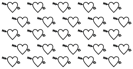 Heart with arrow icon. Valentines day vector line icon, Cupid arrow pierced into the heart. Cupid arrow, Love symbol with arrow. Happy Valentine's Day vector.