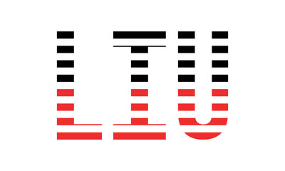 LIU three initial letter iconic line negative space minimal logo design vector template. monogram, abstract, wordmark, business, typography, minimalist, brand, company, flat, modern, unique, simple