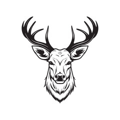 Deer head isolated on white Stock Illustration, Deer head vector