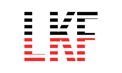 LKF three initial letter iconic line negative space minimal logo design vector template. monogram, abstract, wordmark, business, typography, minimalist, brand, company, flat, modern, unique, simple