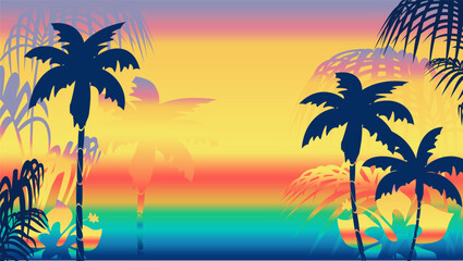 Fototapeta na wymiar tropic hawaiian hologram background postal card in vector format 