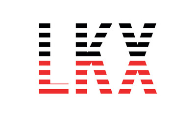 LKX three initial letter iconic line negative space minimal logo design vector template. monogram, abstract, wordmark, business, typography, minimalist, brand, company, flat, modern, unique, simple