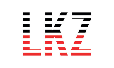 LKZ three initial letter iconic line negative space minimal logo design vector template. monogram, abstract, wordmark, business, typography, minimalist, brand, company, flat, modern, unique, simple