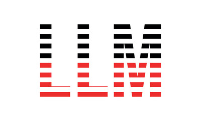 LLM three initial letter iconic line negative space minimal logo design vector template. monogram, abstract, wordmark, business, typography, minimalist, brand, company, flat, modern, unique, simple