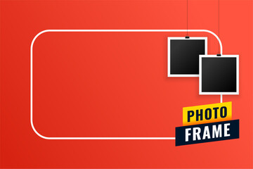 hanging style empty photo frame holder background design