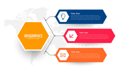 3 step infographic element flowchart template for business presentation