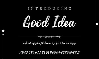 Fototapeta na wymiar BRUSH Signature Font Calligraphy Logotype Script Brush Font Type Font lettering handwritten