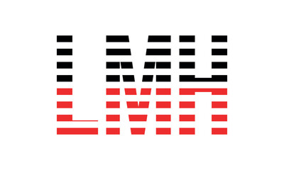 LMH three initial letter iconic line negative space minimal logo design vector template. monogram, abstract, wordmark, business, typography, minimalist, brand, company, flat, modern, unique, simple