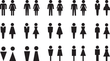 男女のトイレマークのベクターイラストセット