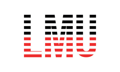 LMU three initial letter iconic line negative space minimal logo design vector template. monogram, abstract, wordmark, business, typography, minimalist, brand, company, flat, modern, unique, simple