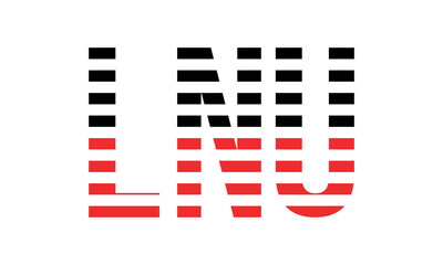 LNU three initial letter iconic line negative space minimal logo design vector template. monogram, abstract, wordmark, business, typography, minimalist, brand, company, flat, modern, unique, simple