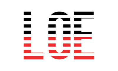 LOE three initial letter iconic line negative space minimal logo design vector template. monogram, abstract, wordmark, business, typography, minimalist, brand, company, flat, modern, unique, simple
