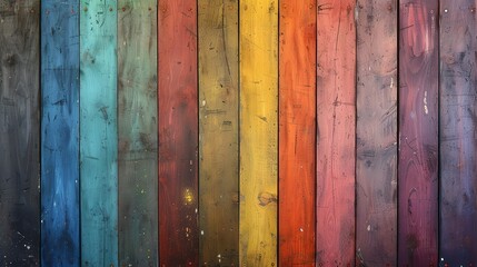 old rustic abstract painted wooden wall table floor texture wood background panorama banner long rainbow painting colors lgbt seamless pattern 