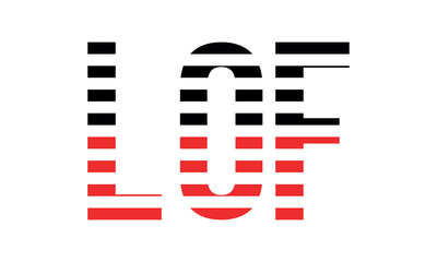 LOF three initial letter iconic line negative space minimal logo design vector template. monogram, abstract, wordmark, business, typography, minimalist, brand, company, flat, modern, unique, simple