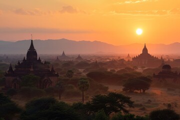 A sunset at Bagan, Myanmar