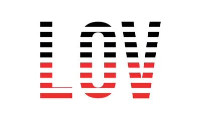 LOV three initial letter iconic line negative space minimal logo design vector template. monogram, abstract, wordmark, business, typography, minimalist, brand, company, flat, modern, unique, simple