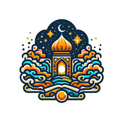 islamic symbol and logo representing the festive spirit of islamic event and celebration