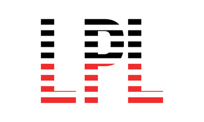 LPL three initial letter iconic line negative space minimal logo design vector template. monogram, abstract, wordmark, business, typography, minimalist, brand, company, flat, modern, unique, simple