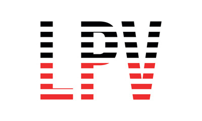 LPV three initial letter iconic line negative space minimal logo design vector template. monogram, abstract, wordmark, business, typography, minimalist, brand, company, flat, modern, unique, simple