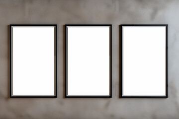 3 Blank Poster Mock Up on Frames 