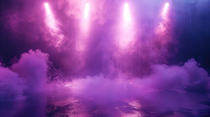 serenity and purple stage spotlights with a smoke 