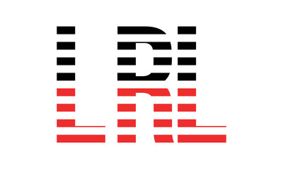 LRL three initial letter iconic line negative space minimal logo design vector template. monogram, abstract, wordmark, business, typography, minimalist, brand, company, flat, modern, unique, simple
