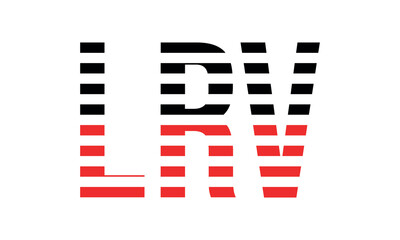 LRV three initial letter iconic line negative space minimal logo design vector template. monogram, abstract, wordmark, business, typography, minimalist, brand, company, flat, modern, unique, simple