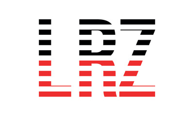 LRZ three initial letter iconic line negative space minimal logo design vector template. monogram, abstract, wordmark, business, typography, minimalist, brand, company, flat, modern, unique, simple
