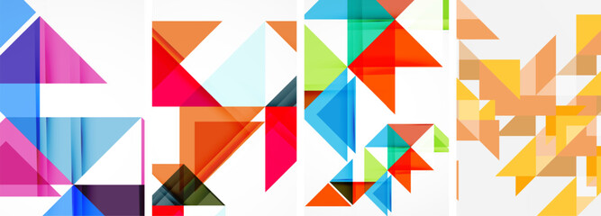 Triangle poster set for wallpaper, business card, cover, poster, banner, brochure, header, website
