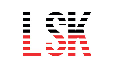 LSK three initial letter iconic line negative space minimal logo design vector template. monogram, abstract, wordmark, business, typography, minimalist, brand, company, flat, modern, unique, simple