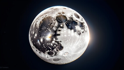Full the moon appears to be illustration - obrazy, fototapety, plakaty