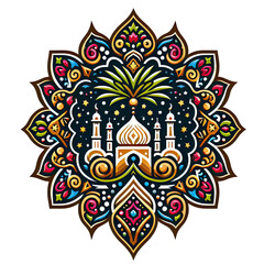 Fototapeta na wymiar islamic symbol and logo representing the festive spirit of islamic event and celebration