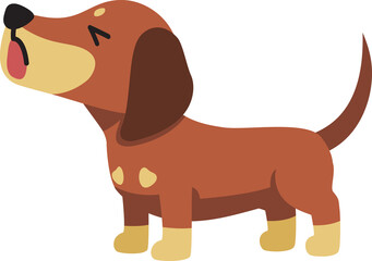 Cartoon character cute dachshund dog for design.