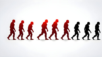 human evolution clipart isolated on a white background