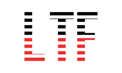 LTF three initial letter iconic line negative space minimal logo design vector template. monogram, abstract, wordmark, business, typography, minimalist, brand, company, flat, modern, unique, simple