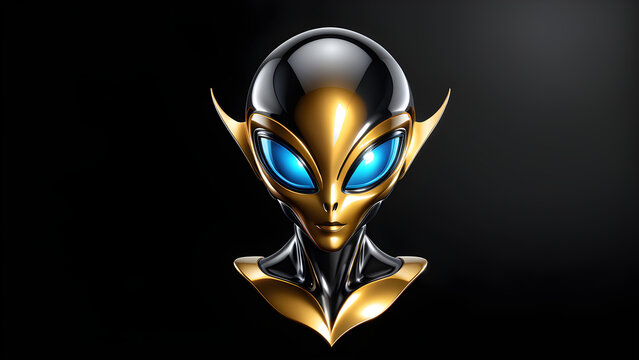 robot alien isolated on a black background. cyber animal. Digital machine technology design for robots. electronic animal, robot. mechanical robot.  advanced intelligence, animal robot
