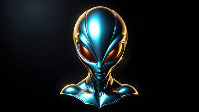 robot alien isolated on a black background. cyber animal. Digital machine technology design for robots. electronic animal, robot. mechanical robot.  advanced intelligence, animal robot