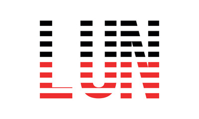 LUN three initial letter iconic line negative space minimal logo design vector template. monogram, abstract, wordmark, business, typography, minimalist, brand, company, flat, modern, unique, simple