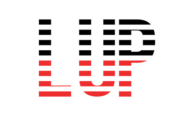 LUP three initial letter iconic line negative space minimal logo design vector template. monogram, abstract, wordmark, business, typography, minimalist, brand, company, flat, modern, unique, simple