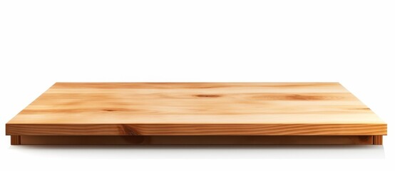 empty wooden table on white background