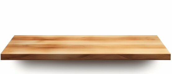 empty wooden table on white background