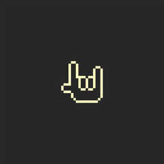 this is one bit hand icon in pixel art with white color and black background ,this item good for presentations,stickers, icons, t shirt design,game asset,logo and project.