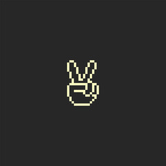 this is one bit hand icon in pixel art with white color and black background ,this item good for presentations,stickers, icons, t shirt design,game asset,logo and project.