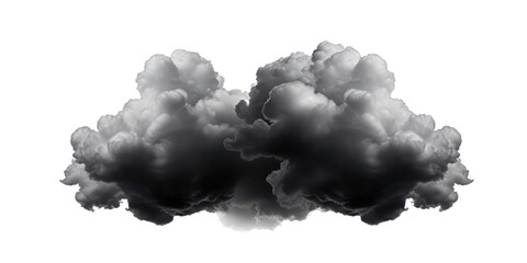 Fototapeta premium transparent dark puffy cloud element on white background